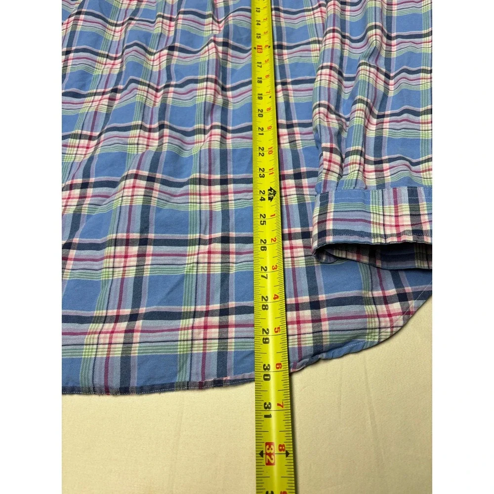 Ralph Lauren Mens XL Classic‎ Fit Plaid Button Down Shirt Blue Pink Multi Color